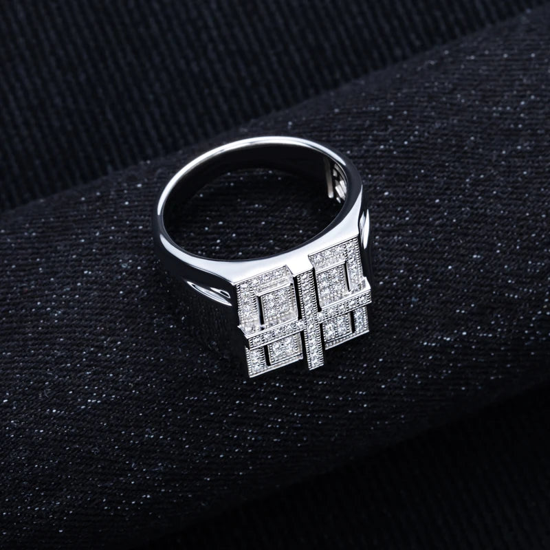 Moissanite Cross Ring – 925 Silver & Gold Plated