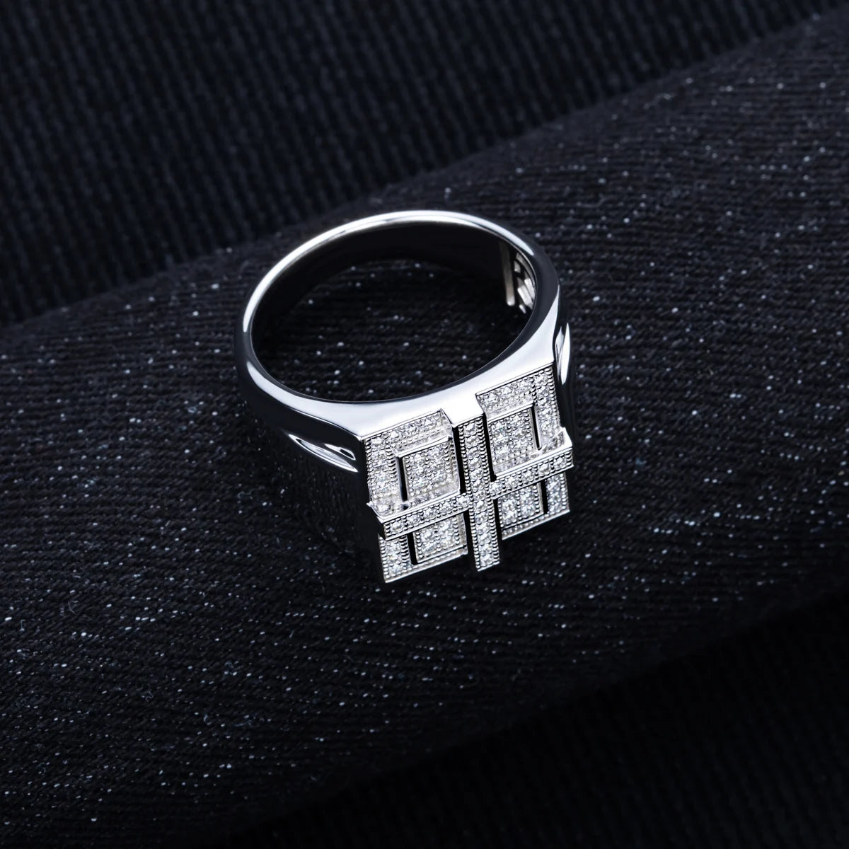 Moissanite Cross Ring – 925 Silver & Gold Plated