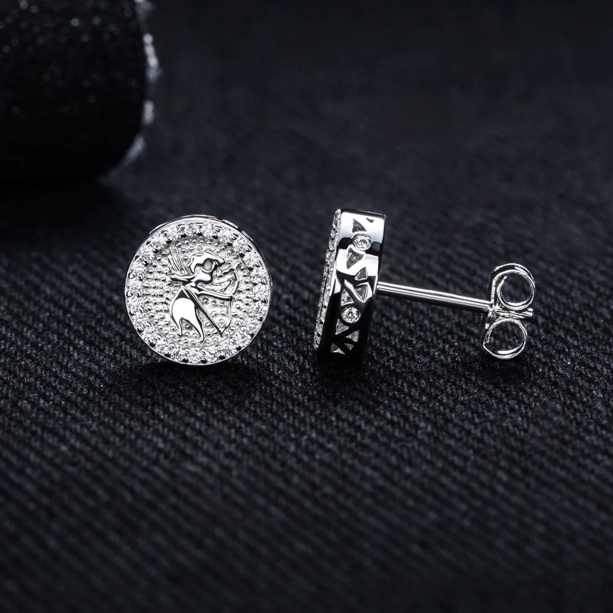 Moissanite Angel Stud Earrings – 925 Silver Iced Out