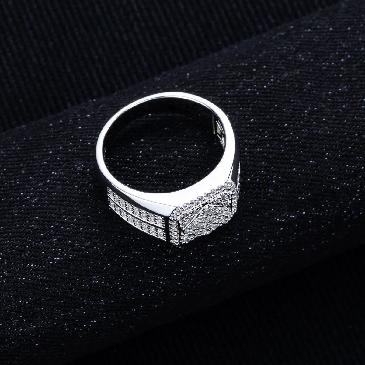 Moissanite Men’s Ring – 1.06cttw 925 Silver Gold Plated Hip Hop Jewelry