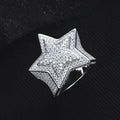5.1ct Moissanite Pentagram Ring – 925 Silver Iced Out Hip Hop Jewelry