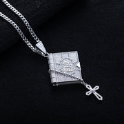 1.78cttw Moissanite Bible Cross Pendant – 925 Silver Iced Out Necklace