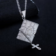 1.78cttw Moissanite Bible Cross Pendant – 925 Silver Iced Out Necklace