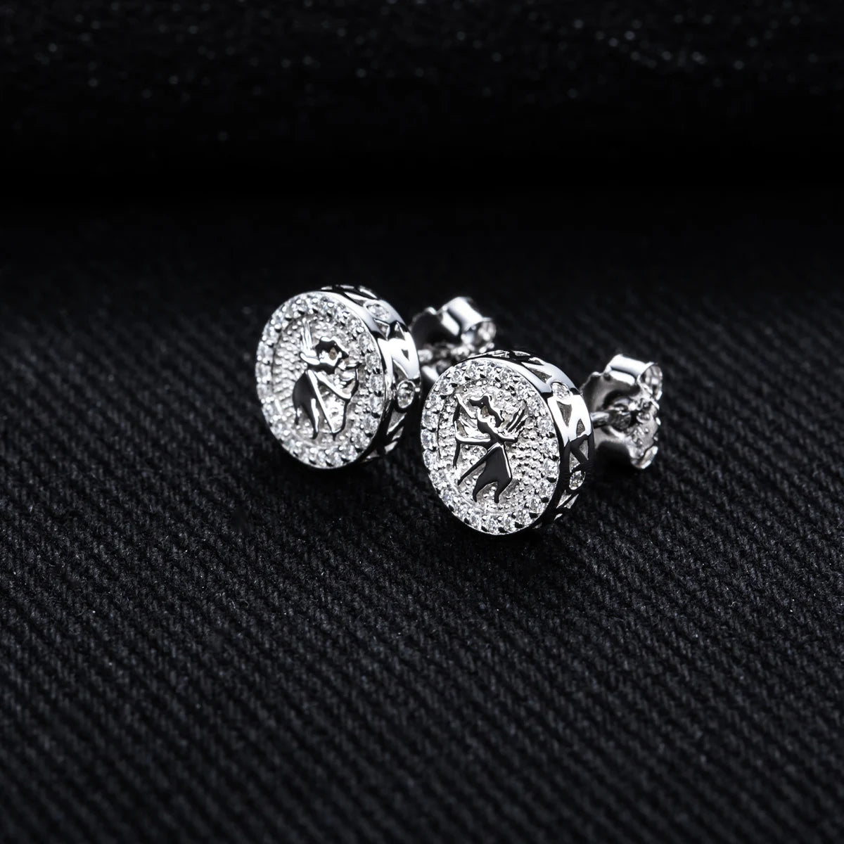 Moissanite Angel Stud Earrings – 925 Silver Iced Out