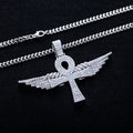 Moissanite Angel Wing Cross Pendant – 925 Silver Hip Hop Necklace