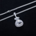 2.8cttw Moissanite Money Bag Pendant – 925 Silver Hip Hop Necklace