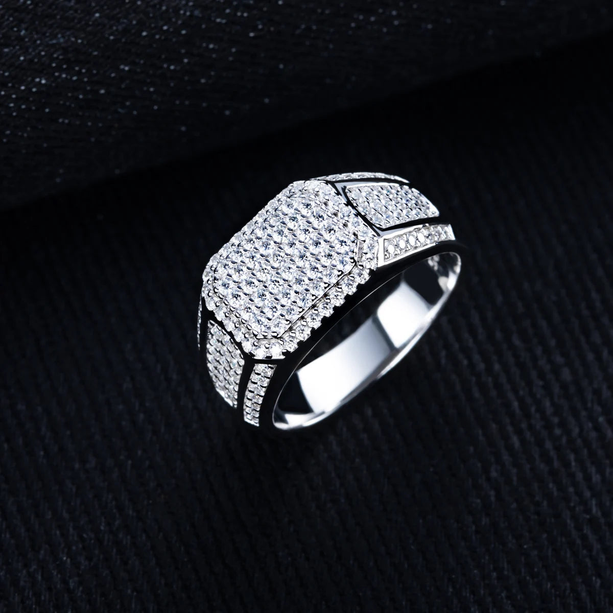 Moissanite Ring – 925 Sterling Silver Iced Out Hip Hop Jewelry