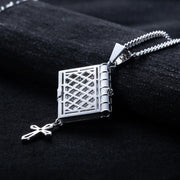 1.78cttw Moissanite Bible Cross Pendant – 925 Silver Iced Out Necklace