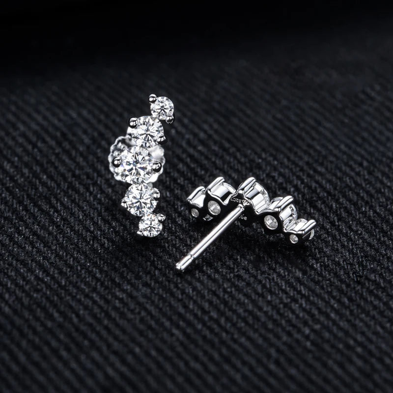 1.04cttw Moissanite Stud Earrings – 925 Silver Hip Hop Jewelry