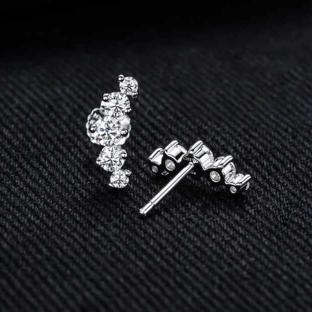 1.04cttw Moissanite Stud Earrings – 925 Silver Hip Hop Jewelry