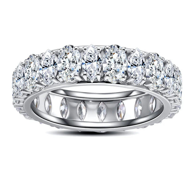 0.5ct Moissanite Dual-Cut Wedding Band – 925 Silver Fine Jewelry