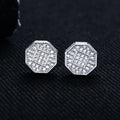 Moissanite Iced Out Stud Earrings – 925 Silver Hip Hop Punk Jewelry