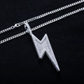 5.6cttw Moissanite Lightning Pendant – 925 Silver Iced Necklace
