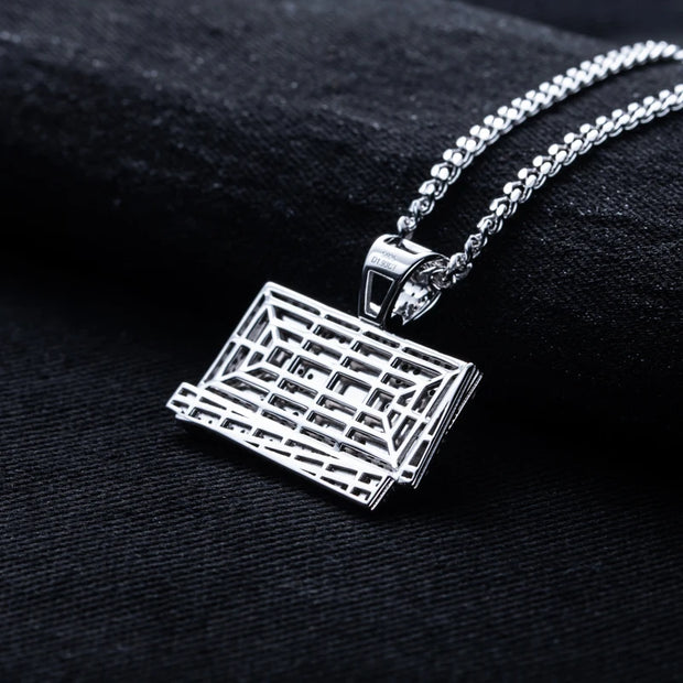 1.9cttw Moissanite Dollar Bill Pendant – 925 Silver Hip Hop Necklace