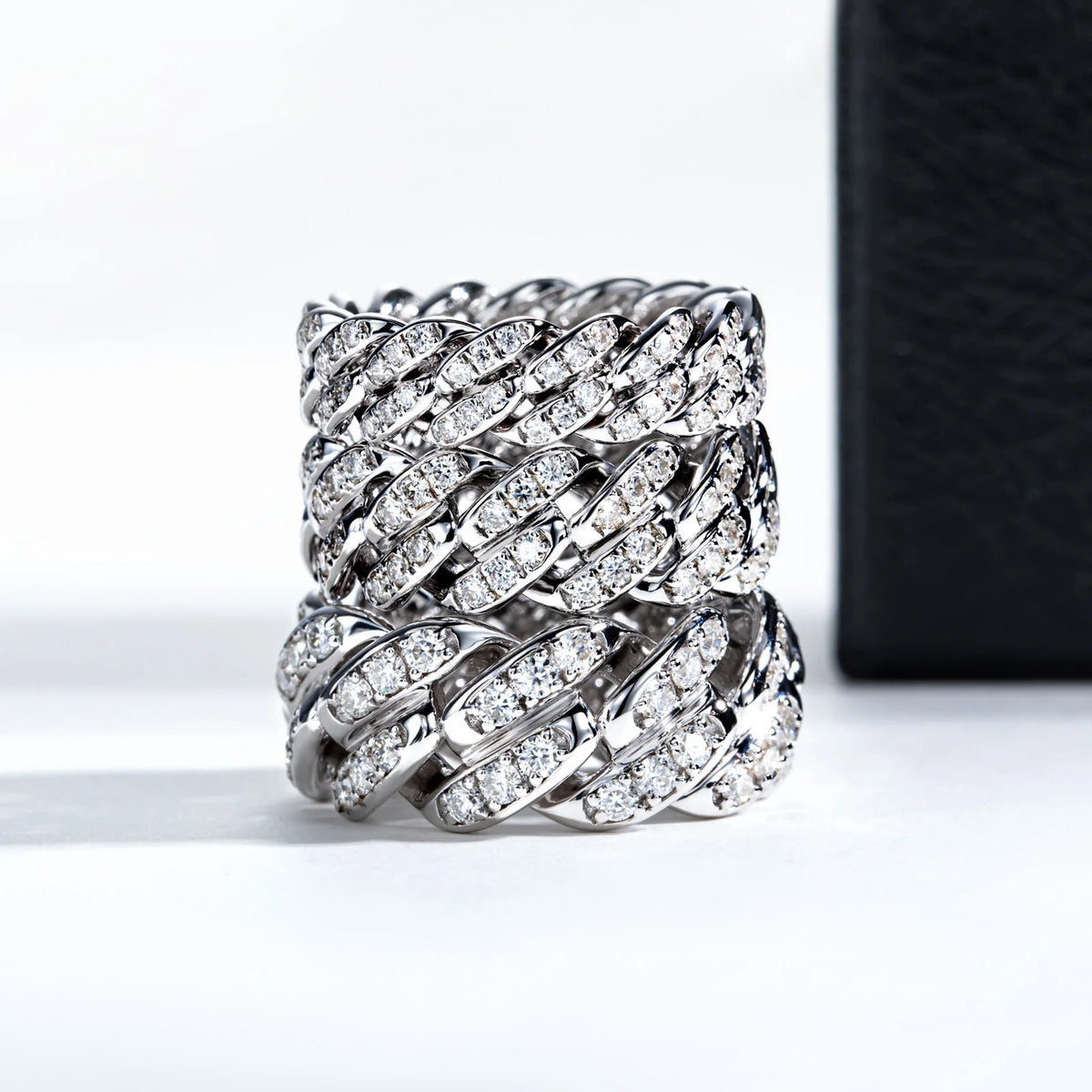 Moissanite Cuban Ring – 925 Silver Iced Out
