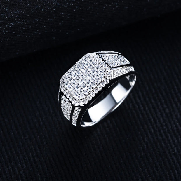 Moissanite Ring – 925 Sterling Silver Iced Out Hip Hop Jewelry