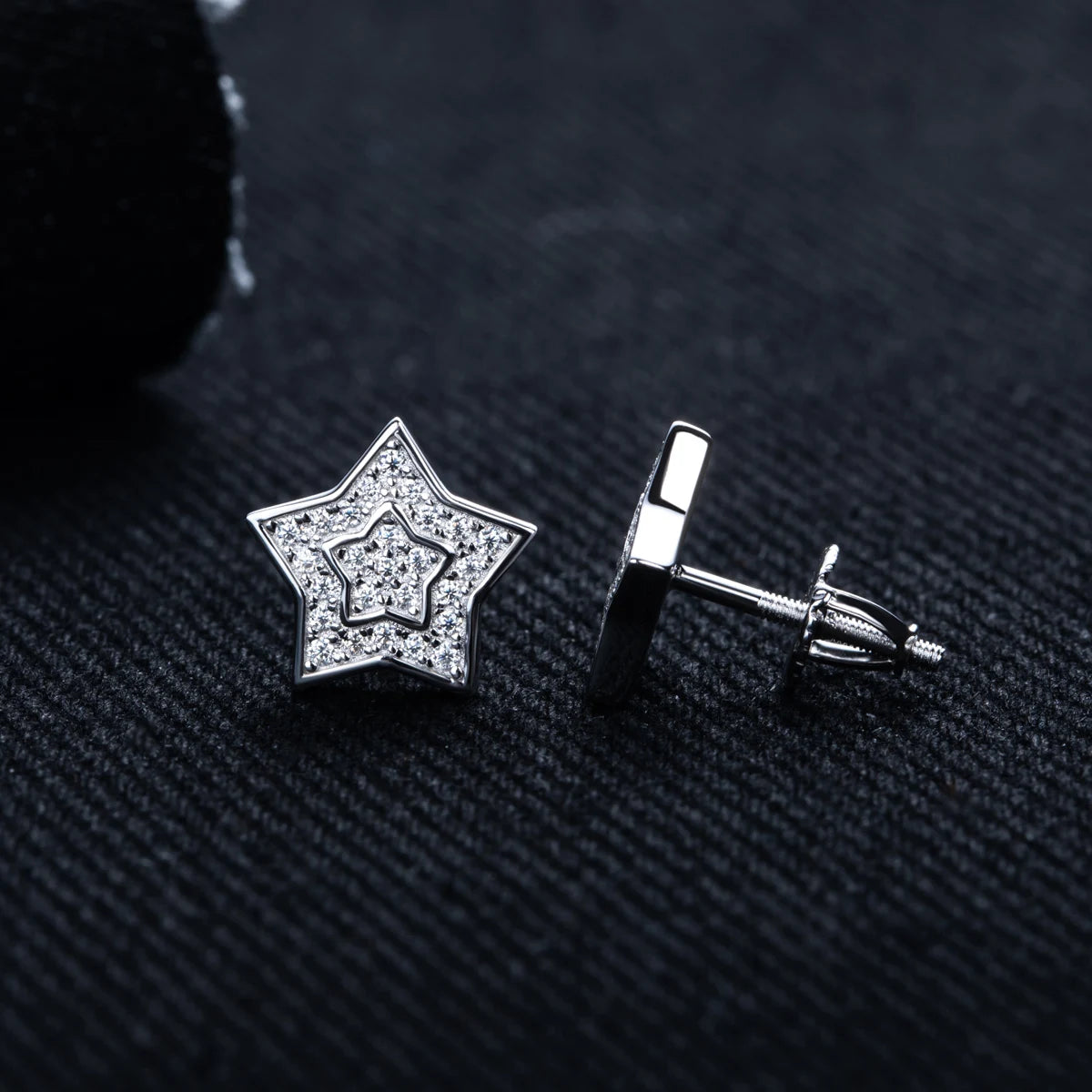 0.27ct Star Moissanite Stud Earrings – 925 Silver