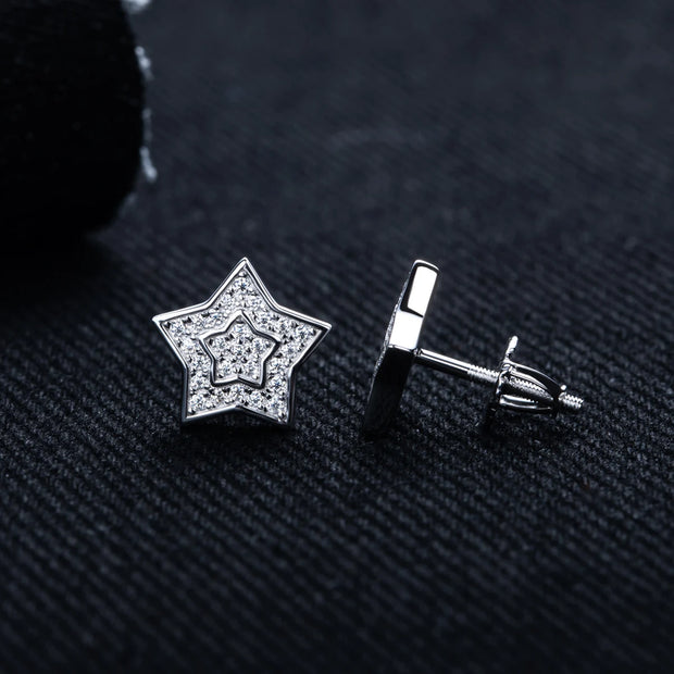 0.27ct Star Moissanite Stud Earrings – 925 Silver