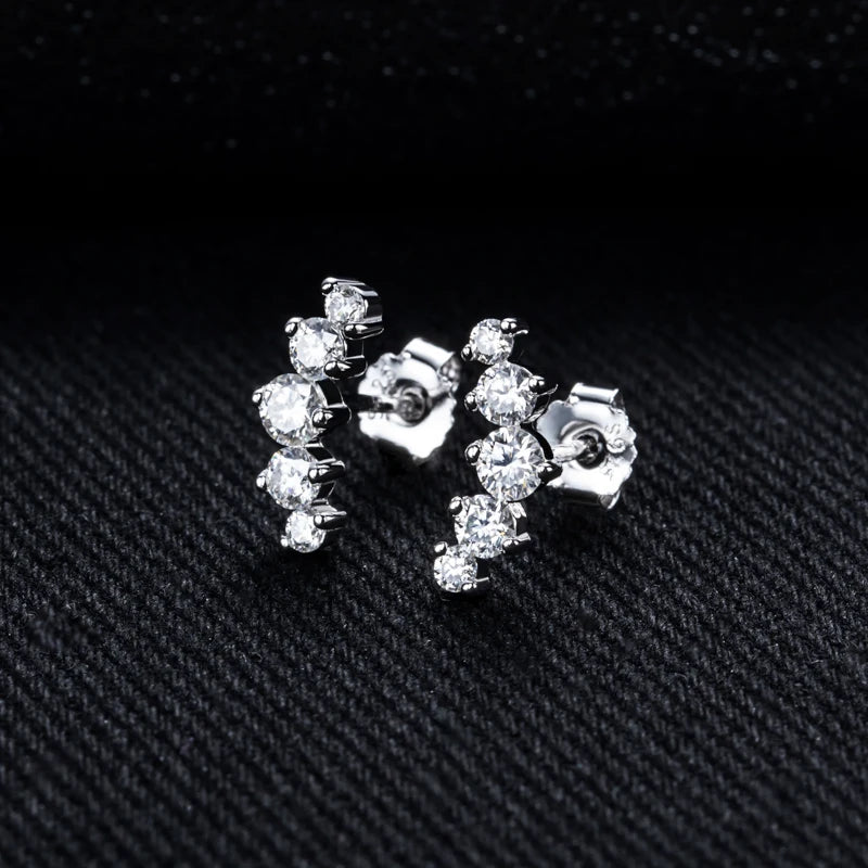 1.04cttw Moissanite Stud Earrings – 925 Silver Hip Hop Jewelry