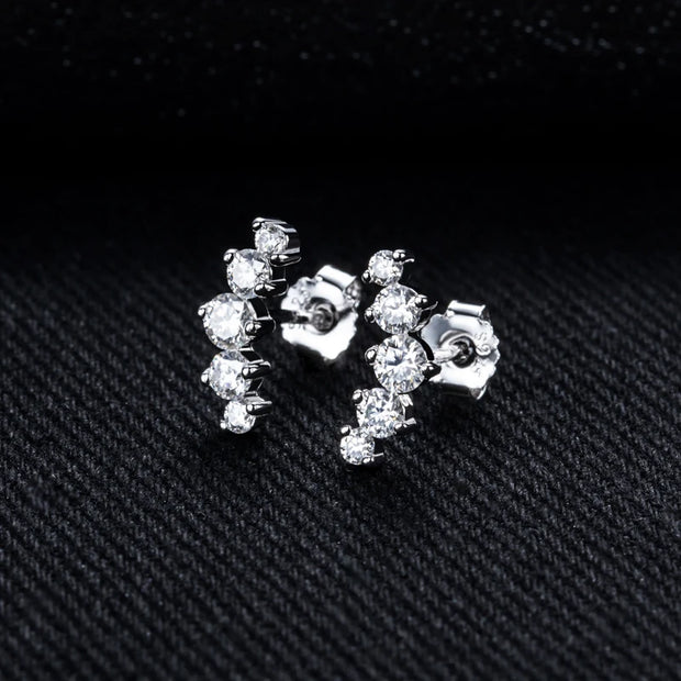 1.04cttw Moissanite Stud Earrings – 925 Silver Hip Hop Jewelry
