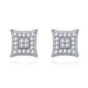 Moissanite Square Stud Earrings – 925 Silver Iced Out Jewelry