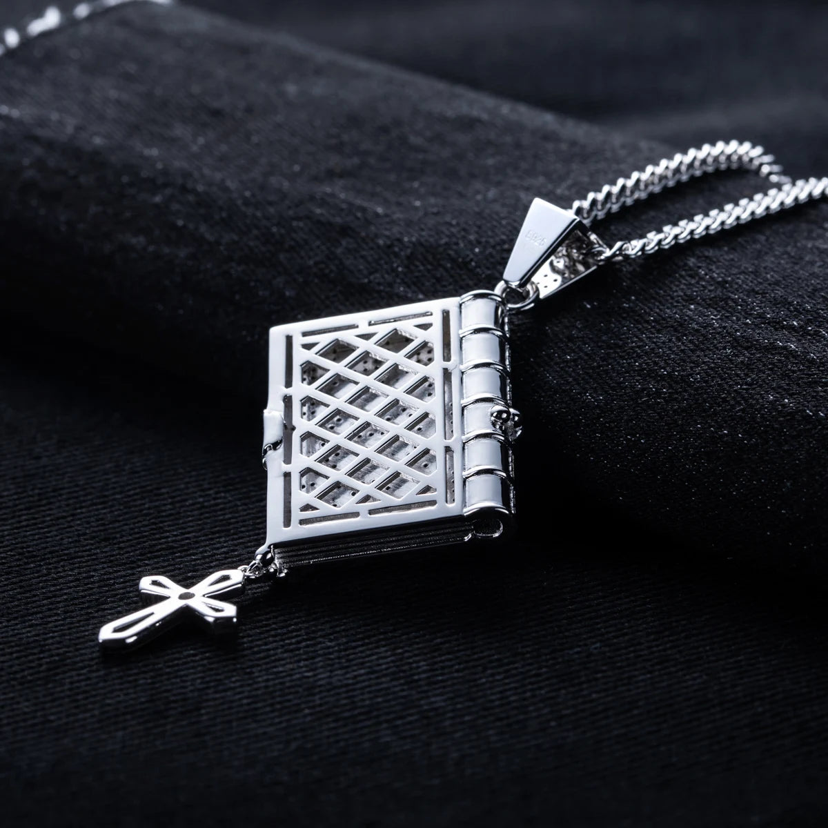 1.78cttw Moissanite Bible Cross Pendant – 925 Silver Iced Out Necklace