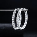 Moissanite Big Hoop Huggie Earrings – 925 Silver Luxury Jewelry