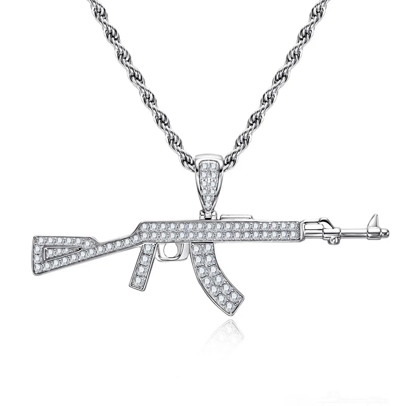 Moissanite Iced Out Pendant – 925 Silver Hip Hop Necklace for Men