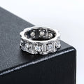 Moissanite Roman Column Ring – 925 Silver Vintage Wedding Band
