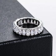0.5ct Moissanite Dual-Cut Wedding Band – 925 Silver Fine Jewelry