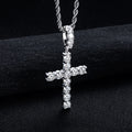 Moissanite Cross Pendant – 925 Silver Iced-Out Necklace