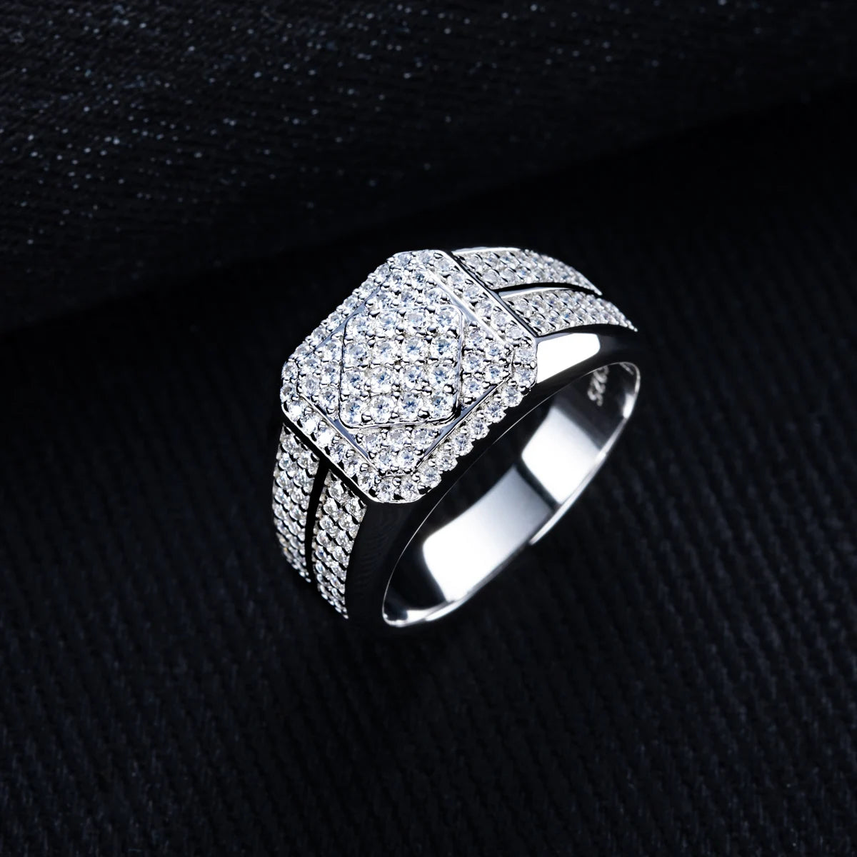 Moissanite Men’s Ring – 1.06cttw 925 Silver Gold Plated Hip Hop Jewelry