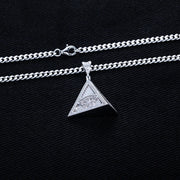 0.8cttw Moissanite Pyramid Eye of Horus Pendant – 925 Silver Hip Hop Necklace