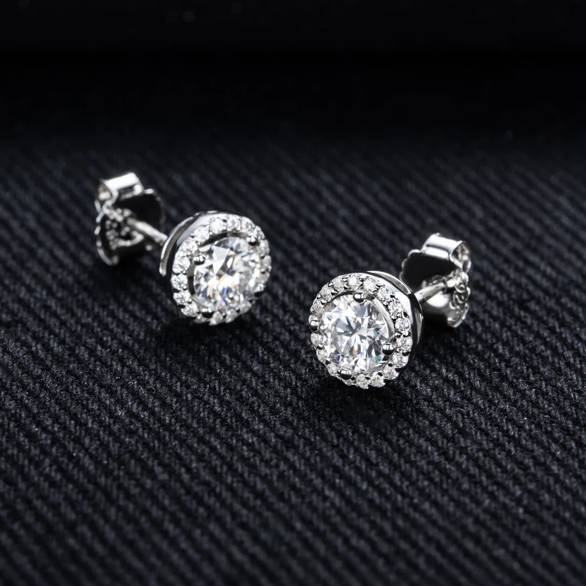 1cttw Moissanite Round Stud Earrings – 925 Silver Unisex